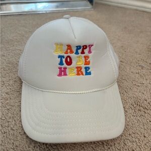 Beginning Boutique Cream Cap with Multicolor Embroidery